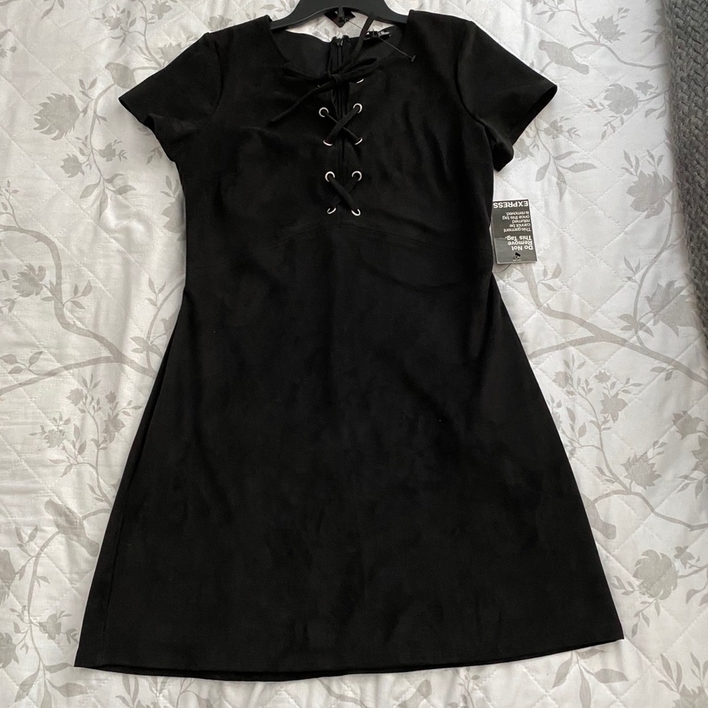Express Black suede like dress